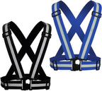 Reflective Running Vest 2-10 Pack, High Visibility Reflective Gear Night Cycling Safety Vest Strap for Men Women Kids