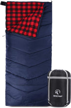 REDCAMP Cotton Flannel Sleeping Bag for Camping Backpacking, Adults Cold Weather Envelope Sleeping Bags with 2/3/4/6lbs Filling