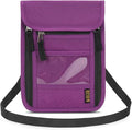 Passport Holder for Travel, Neck Pouch Travel Wallet With RFID Blocking, Waterproof Lightweight Passport Wallet for Women and Men (Purple)