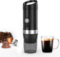 Portable Espresso Machine 3Minute Auto Heat12V Rechargeable Electri Coffee Maker 20 BaCompatible with NS DG Capsules and GroundCoffee for Camping, Travelling RVing HikingandOffice Black