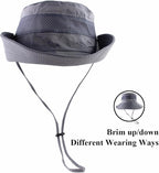 CAMOLAND Mens Fishing Hat Wide Large Brim Sun Hat with Outdoor UV Protection