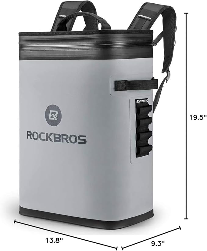 ROCKBROS Backpack Cooler Leak-Proof Soft Sided Cooler Waterproof Insulated Backpack Cooler Bag 36 Can Soft Cooler for Camping Fishing Party Outdoor Adventure Picnic