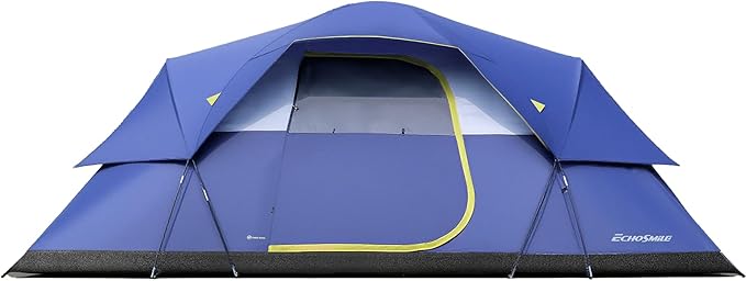 EchoSmile 10/12 Person Camping Tent Waterproof Windproof Tent with Rainfly Easy Set up for Outdoor Family Camping, Party