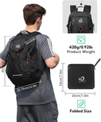 WATERFLY Lightweight Packable Hiking Backpack: 30L Foldable Travel Daypack Ultralight Camping Day Pack for Woman Man