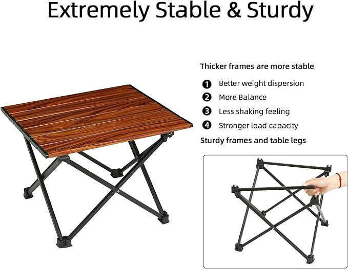 ROCK CLOUD Portable Camping Table Ultralight Aluminum Camp Table Folding Beach Table for Camping Hiking Backpacking Outdoor Picnic