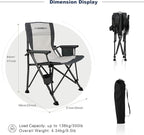 Camping Chair Folding Portable Lawn Chair 2 Pack Comfortable Hard Arm Sturdy for Family Camp, Outdoor, Sports, Beach, Travel, Beige, Supports 300 lbs