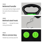 Portable Hand Held Digital Luggage Scale, 50kg/10g Hanging Scale with Hook and Measuring Tape – for Travel, Fish, and Parcels(Small Hook)