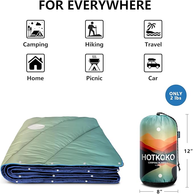 Camping Blanket,Lightweight Puffy Printed Camping Blanket Packable Outdoor Blanket for Camping,Traveling, Stadium, Hiking, Picnics
