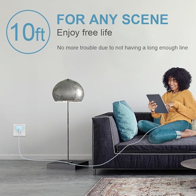 10FT iPhone 17 16 15 Charger Fast Charging USB C Charger Block Type C Chagrer Fast Charging 2-Pack for iPhone 17/17 Plus/17 Pro/17 Pro Max/iPhone 16/16 Plus/16 Pro/16 Pro Max/15/15 Pro Max(Blue)