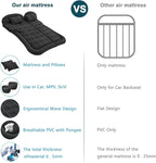 ISWEES Car Bed SUV Air Mattress, Car Air Mattress with Home Power Adapter, Electric Pump, 2 Inflatable Pillows and 2 Footrests for Back Seat, Side Seat,Trunk Sleeping, Thickened Camping Bed - Black