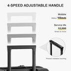 LEVEL8 Checked Luggage, Large Suitcase, Lightweight Luminous Textured Tsa Approved Medium Hardside Luggages with 8 Spinner Wheels, 24 Inch, Dark Grey