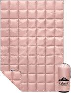 zzlamb Camping Blanket, Outdoor Lightweight Travel Blanket Puffy Portable Down Alternative, Windproof Warm Cloak with Snaps, Cozy Quilt Backpacking Picnic RV Plane Car Hammock Beach Climbing