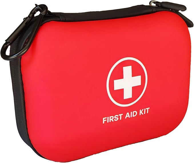 First Aid Kit 196 Piece Waterproof Hard Shell Eva Portable Survival Kit for Home, Camping, Cars, Hiking, Travel, Outdoor, Adventure Emergency Medical Kits (Red)