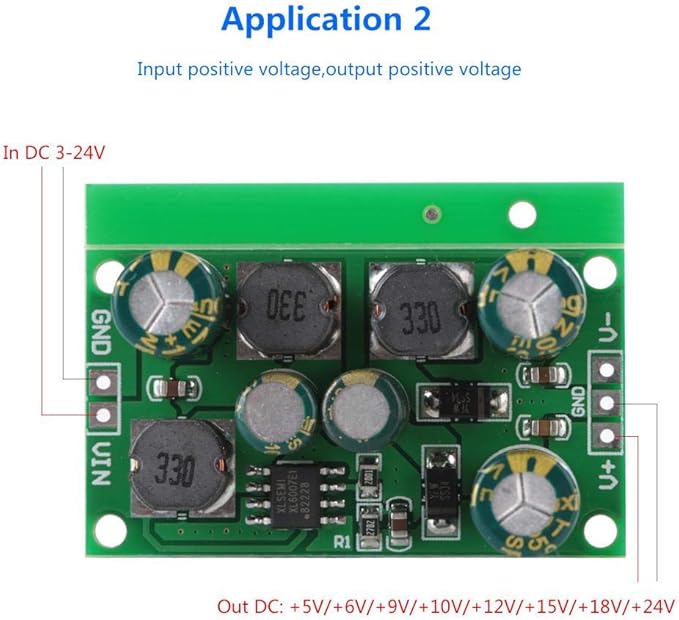 DC-DC Boost Converter Voltage Regulator Module Positive Negative Dual Output 12VDC for Power Supply and Circuit Projects