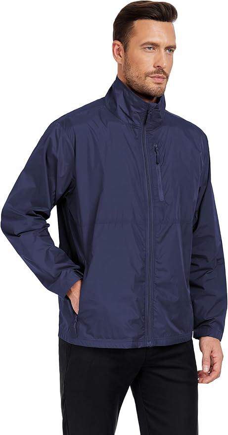 Mens Windbreaker Jackets Lightweight Packable Windproof for Casual Hiking Outdoor