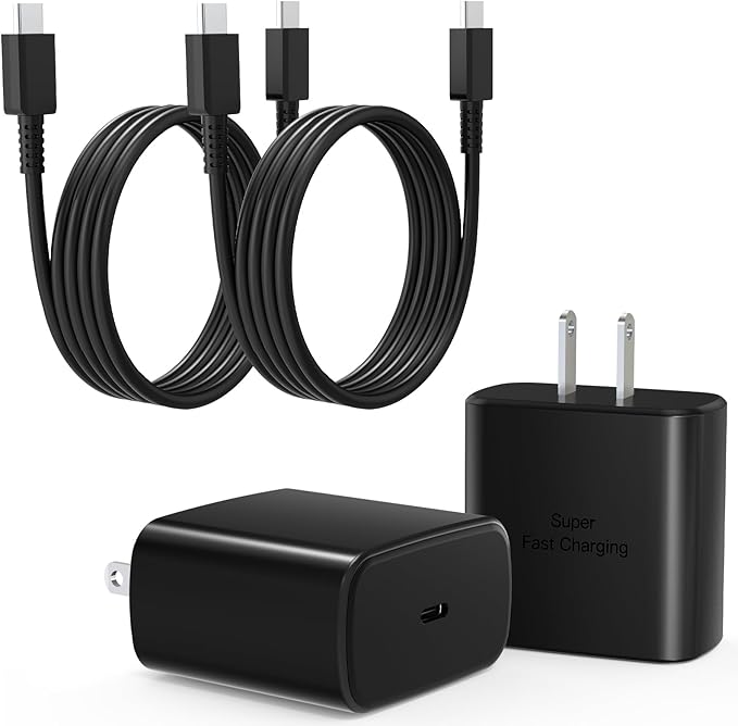 Super Fast Charger USB C,2Pack 3FT Phone USBC Cables with Type C Charger Fast Charging Blocks Compatible with Samsung Galaxy S25/S25 Ultra/S24 Ultra/S24/S23/S22/S21/iphone 17/16/15