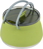 Restaurantware-Hi Tek 1 Liter Collapsible Camping Kettle, 1 Portable Cook Pot - With Perforated Lid, Stainless Steel Bottom, Silicone Camping Coffee Pot, With High Heat Nylon Handles, For Travel
