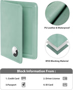 Stouchi Airtag Passport Holder – Track Your Passport, RFID Blocking Travel Wallet for Women, Slim All-in-One Organizer for Secure International Travel (Sky Blue)