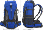 Bseash 60L Hiking Camping Backpack with Rain Cover, Waterproof Large Capacity Outdoor Sport Travel Daypack Climbing Touring (Blue)