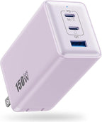 150W USB C Charger Block,GaN III Compact Foldable Wall Charger 3 Port Fast Charging Station,PD QC PPS Portable USB C Hub 100W Laptop Adapter for MacBook Pro/Air,iPad,iPhone 16/Pro,Galaxy S24,Dell etc