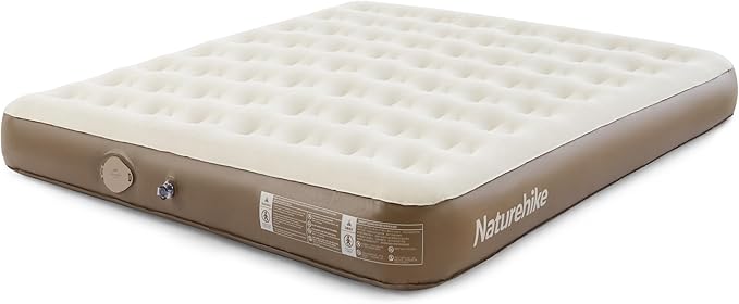 Naturehike Narrow King Size Air Mattress with Electric Built-in Pump, 79 * 71in Extra Wide Inflatable Mattress for Home, Camping, Guests, Travel, Morning View Series