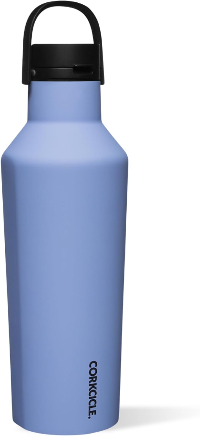 Corkcicle Sport Canteen - Keeps Drinks Cold 25 Hours - Stainless Steel Water Bottle - Triple-Insulated - Spill-Proof - Summer Drinkware Gift - Keeps Drinks Ice Cold - 32 oz - Periwinkle