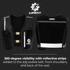 LUMEFIT Running Vest Phone Holder - Hydration Vest with Water Bottle- Reflective Vest for Men and Women- Running Hydration Vest Waterproof Phone Pouch
