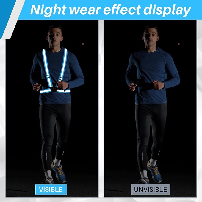 Hercicy Reflective Running Vest Reflective Running Shirt with Safety Straps High Visibility Construction Vest for Night Cycling Hiking Jogging Dog Walking
