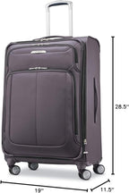 Samsonite Solyte DLX Softside Expandable Luggage with Spinner Wheels, Mineral Grey, Checked-Medium 25-Inch