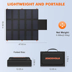 100W Portable Foldable Solar Panel 20V Portable Solar Charger with QC3.0 USB-A & Type-C Output IP68 Waterproof for Cell Phones Camera Outdoor Camping RV Hiking Travel Small Power Station