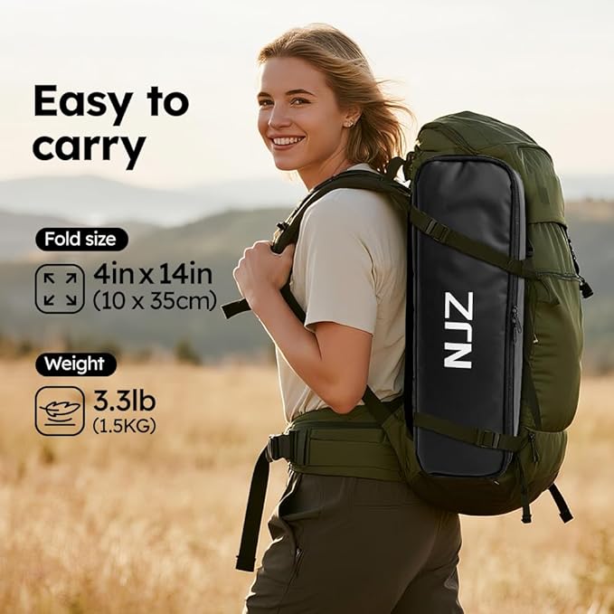 Small Camping Chair, Compact Folding Camping Chair for Adults-200 LBS Supported Lightweight Backpacking Chair for Outdoors Fishing, Hiking, Travel, Picnic, Beach Aluminum Chair(Black)