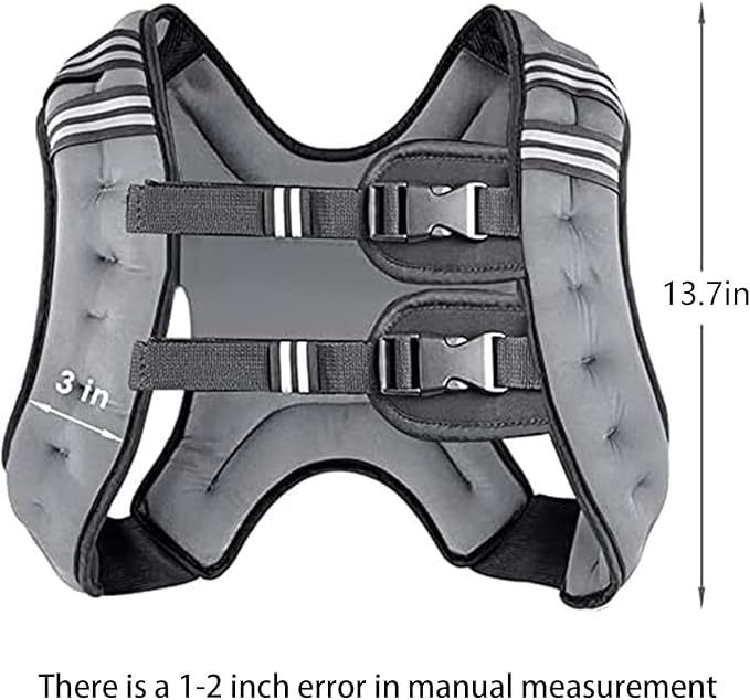 Prodigen Weighted Vest for Women and Men 8 12 16 20 25 30 Lbs with Reflective Stripe and Double Adjustable Buckle Straps Weight Vests for Strength Training, Jogging, Cardio, Weight Loss