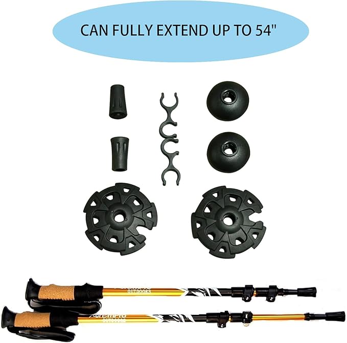 2 Pcs Trekking Poles,Aluminum Lightweight Collapsible Hiking Poles for Women,Walking Sticks for Hiking Carbon Fiber