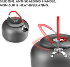 Alocs 1.4L Kettle Teapot, Portable Camping Coffee Pot, Hard-Anodized Aluminum Camping Kettle, Compact Tea Kettle for Stove Top, Outdoor, Hiking, Camping, Picnic and Traveling.