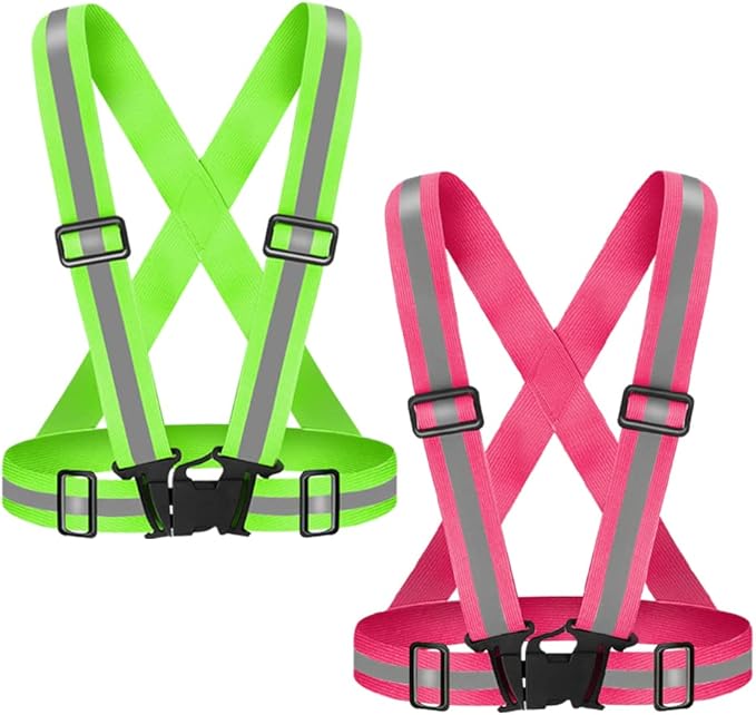 High Visibility Reflective Vest Safety Vest Running Reflective Gear Adjustable Reflective Vest for Walking,Jogging,Hiking,Night Cycling
