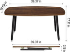WOHOMO Folding Coffee Table Rustic Small Coffee Tables for Living Room Farmhouse Portable Table for Small Spaces Rectangular Mid Century Coffee Table, No Assembly 39.3 * 19.6 * 17.7IN, Walnut