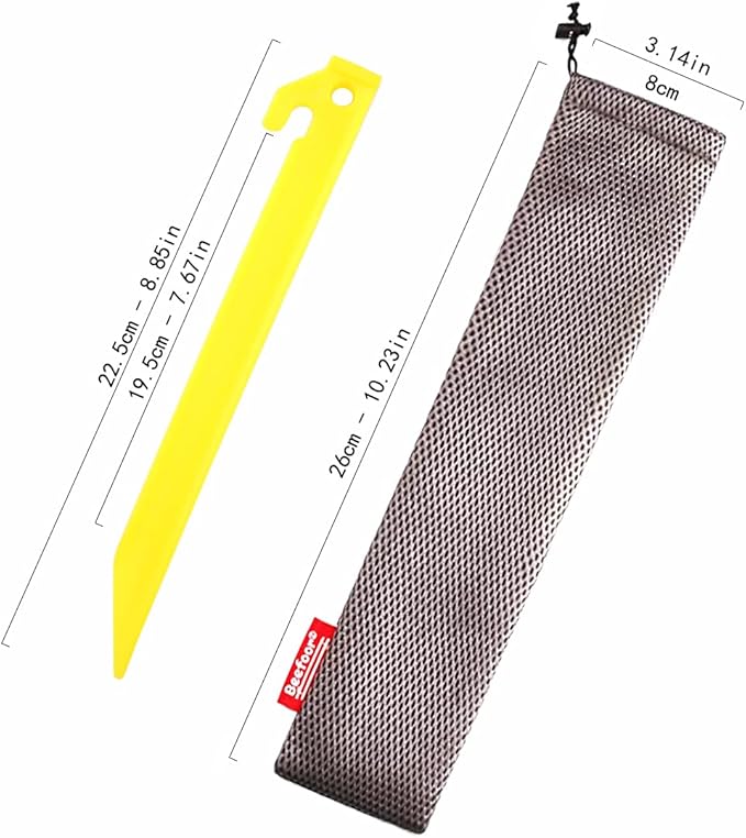 10-Pack Plastic Tent Stakes – 9-Inch Heavy Duty Canopy Anchoring Pegs for Camping, Gardening, Landscaping, Backpacking – Lightweight, Rust-Proof, Reusable Camping Stake