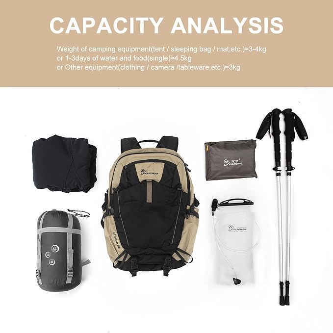 MOUNTAINTOP 30L Hiking Backpack,Men Women Camping Backpack,Lightweight Trekking Travel Backpacks for Climbing Skiing Cycling