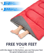 Sleeping Bags for Adults Backpacking Lightweight Waterproof- Cold Weather Sleeping Bag for Girls Boys Mens for Warm Camping Hiking Outdoor Travel Hunting with Compression Bags