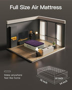 CHILLSUN Air Mattress Full with Built in Pump, 18" Raised Comfort Blow up Mattress, Inflatable Mattress colchon inflable, Upgraded Flocked Top Air Bed with Storage Bag for Home, Camping & Guests