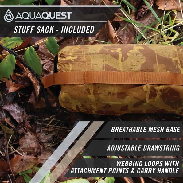 AquaQuest Safari Tarp – Lightweight Waterproof (5,000mm) Seam-Taped Ripstop Rain Fly for Backpacking, Thru-Hiking & Hammock Camping