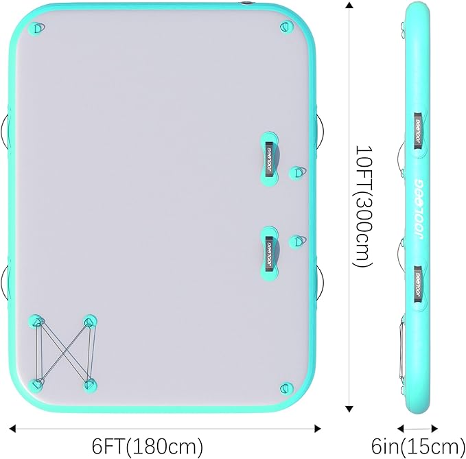 Inflatable Floating Dock Mat,6 inches Thick Inflatable Stable Platform Raft with Storage Bag None-Slip Surface for Lake Beach Pool