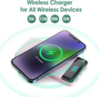 Wireless Portable Charger 30,800mAh 15W Wireless Charging 25W PD QC4.0 Fast Charging Smart LED Display USB-C Power Bank,4 Output& 2 Input External Battery Pack Compatible with iPhone,Samsung etc-Pink