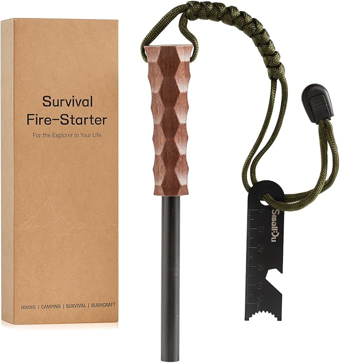 Ferro Rod Fire Starter, Survival Flint and Steel Fire Starter Kit for Hiking, Bushcraft,Camping Essentials Gear, Emergency Supplies - Ideal Gift for Explorers