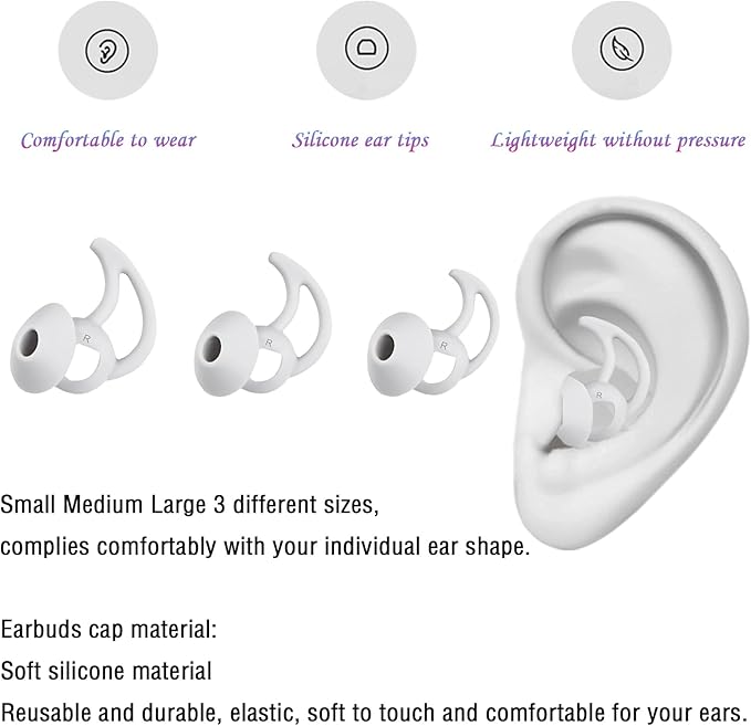 Earbud Replacement Tips Silicone Earbud Tips Compatible with Bose Quietcomfort and Sport Headphone Rubber Tips Ear Bud Covers 3 Pairs S M L Gray