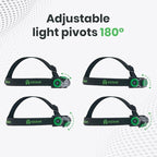 KODIAK 1500 Lumen Headlamp – Rechargeable Hard Hat Light with Detachable Work Light, Magnetic Base, USB Charging, Adjustable Tilt, 4 Brightness Modes