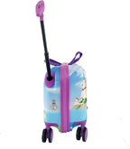 Fast Forward Disney Princess Ride on Suitcase for Kids, 18'' Toddler Carry-On Luggage With Wheels, Cute Lightweight Kids Travel Suitcase Trolley