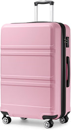 Kono 28 Inch Luggage Expandable Suitcase Lightweight with Spinner Wheels TSA Lock Hardside Large Checked Luggage Durable Rolling Suitcase Pink