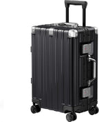 Krute Carry On Luggage 20 inch Aluminum Frame Suitcase with Spinner Wheels No Zipper Hardshell PC+ABS Luggages TSA Lock Zipperless Suitcases