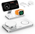 Foldable 3 in 1 Wireless Charging Station for Apple Compatible with Magsafe Charger Stand,Magnetic Wireless Charger Station for iPhone 17 Air 16 15 14 13 12 Series,Airpods Pro,Apple Watch (White)